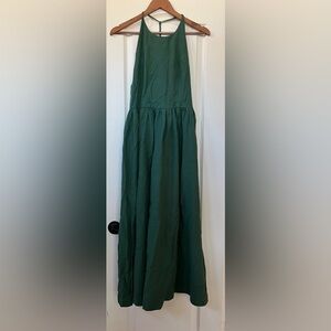 Commense green linen maxi dressss